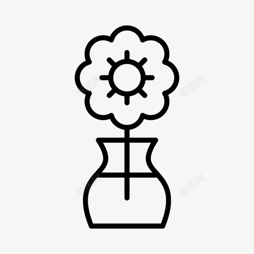 鲜花装饰家居图标svg_新图网 https://ixintu.com 内饰 家居 花瓶 装饰 鲜花