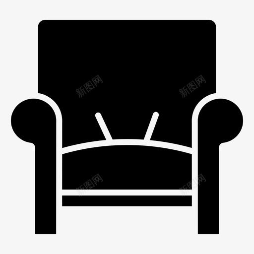 扶手椅家具装饰雕刻图标svg_新图网 https://ixintu.com 家具装饰 扶手椅 雕刻