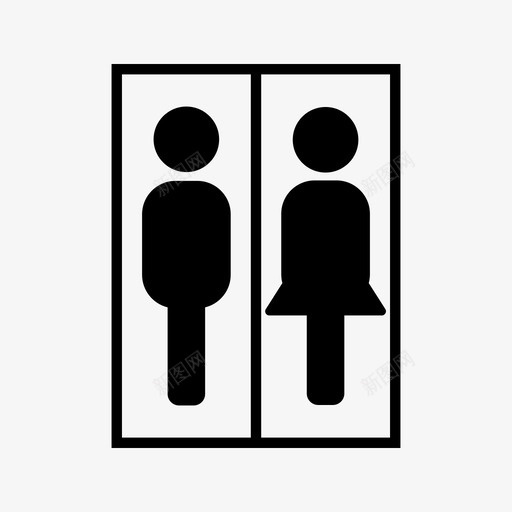 男孩和女孩的厕所浴室卫生间图标svg_新图网 https://ixintu.com 卫生间 厕所 女孩 浴室 淋浴 男孩
