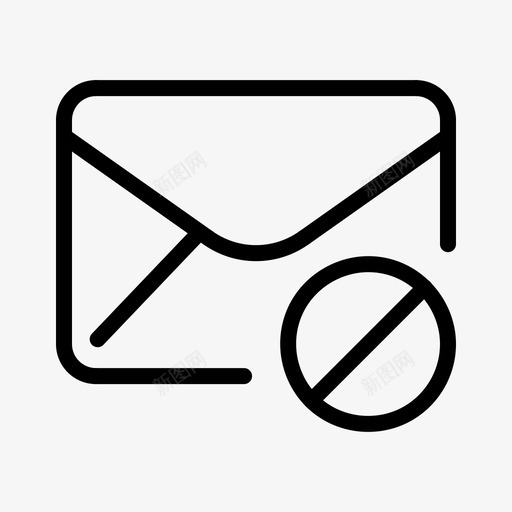 阻止通信电子邮件图标svg_新图网 https://ixintu.com 电子邮件 通信 阻止