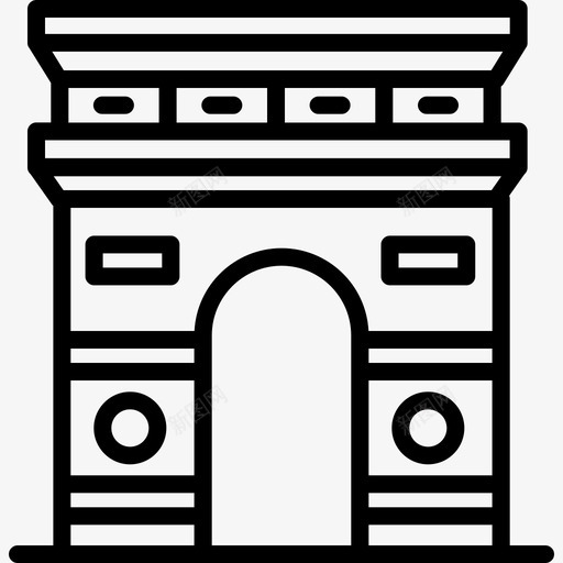 凯旋门建筑法国图标svg_新图网 https://ixintu.com 凯旋门 地标 度假 建筑 法国