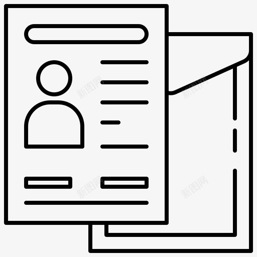 简历封面信件图标svg_新图网 https://ixintu.com tanahcon 信件 封面 求职者 简历