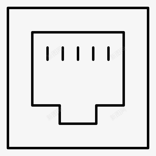 电缆以太网端口图标svg_新图网 https://ixintu.com 以太网 电气设备 电缆 端口