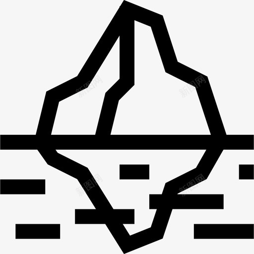 冰山气候变化7线性图标svg_新图网 https://ixintu.com 冰山 气候变化 线性