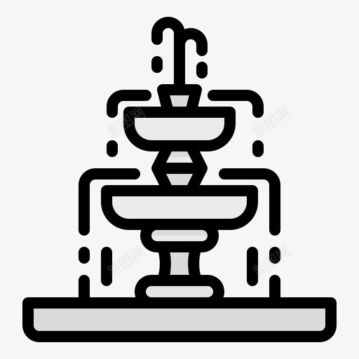 喷泉城市公园26线性颜色图标svg_新图网 https://ixintu.com 喷泉 城市公园26 线性颜色