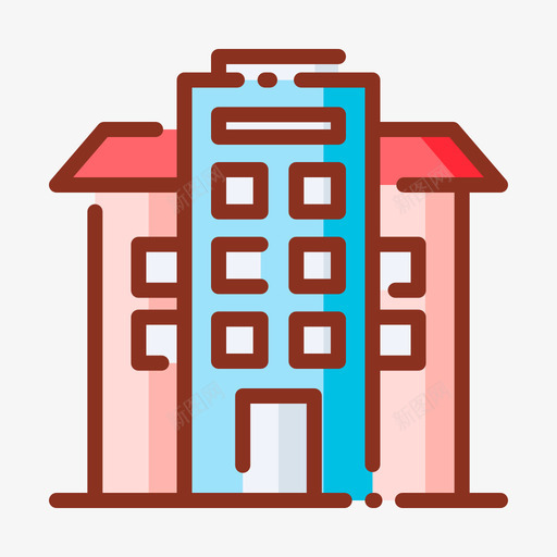 公寓建筑64线性颜色图标svg_新图网 https://ixintu.com 公寓 建筑 线性 颜色