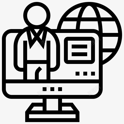 InternetFintech34线性图标svg_新图网 https://ixintu.com Fintech Internet 线性