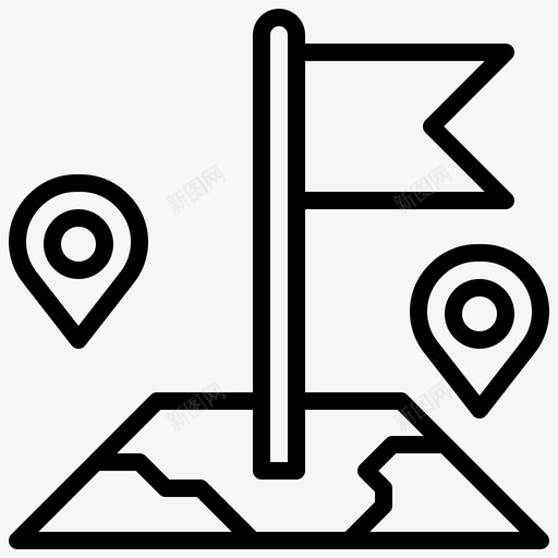 旗子位置101直线图标svg_新图网 https://ixintu.com 位置 旗子 直线
