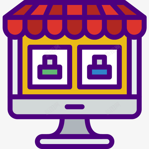 网上商店商业145线颜色图标svg_新图网 https://ixintu.com 商业145 线颜色 网上商店