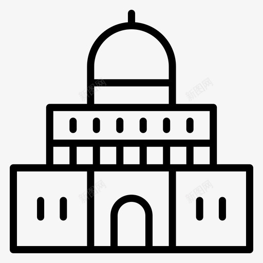美国国会大厦17号直线型图标svg_新图网 https://ixintu.com 直线型 美国国会大厦17号