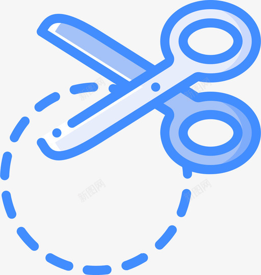 虚线切割蓝色图标svg_新图网 https://ixintu.com 切割 蓝色 虚线