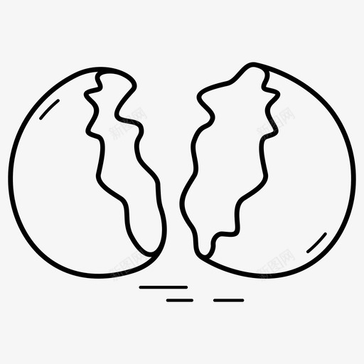 破壳蛋易碎蛋壳图标svg_新图网 https://ixintu.com 易碎 破壳 蛋壳
