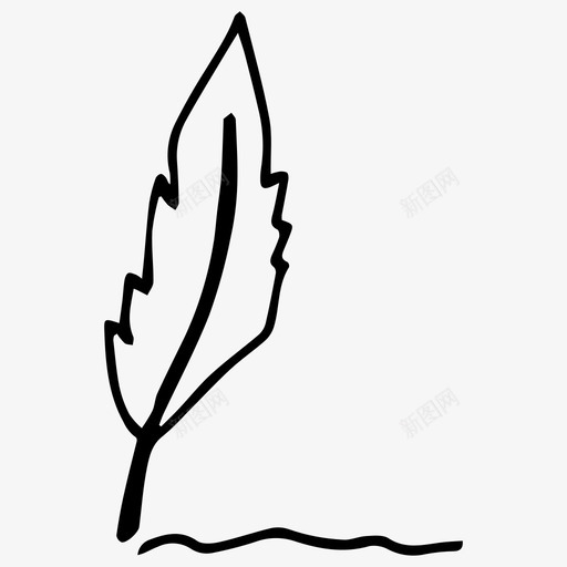 笔羽毛笔素描图标svg_新图网 https://ixintu.com 书写 笔 素描 羽毛笔