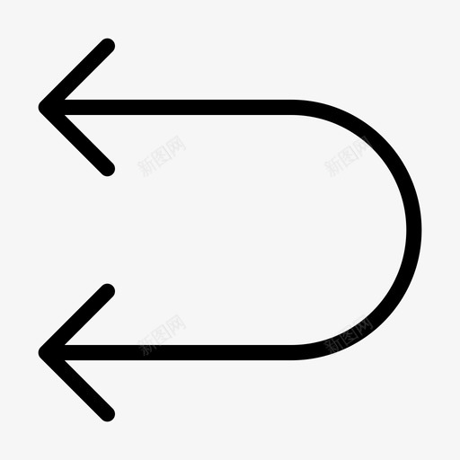 左箭头转弯材料字形集25图标svg_新图网 https://ixintu.com 字形 材料 箭头 转弯