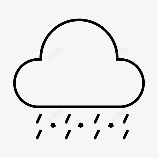 雨夹雪云雨图标svg_新图网 https://ixintu.com 天气 暴风雨 阵雨 雨夹雪