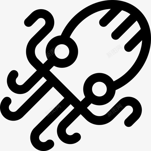 克雷肯海盗47线性图标svg_新图网 https://ixintu.com 克雷 海盗 线性