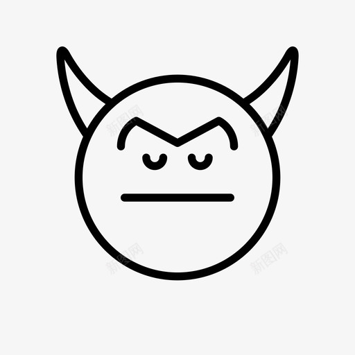 恶魔卡通表情符号图标svg_新图网 https://ixintu.com 1行 卡通 恶魔 符号 表情
