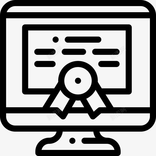 证书数字服务8线性图标svg_新图网 https://ixintu.com 数字服务8 线性 证书