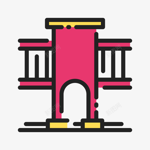 桥西部11线性颜色图标svg_新图网 https://ixintu.com 线性 西部 颜色