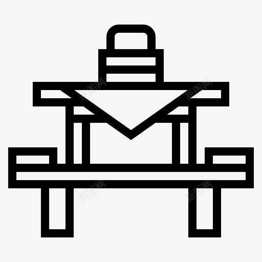 野餐桌家具111直线型图标svg_新图网 https://ixintu.com 家具 直线 线型 野餐 餐桌