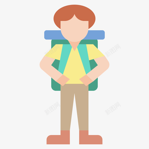 背包客背包客10扁平图标svg_新图网 https://ixintu.com 扁平 背包客 背包客10
