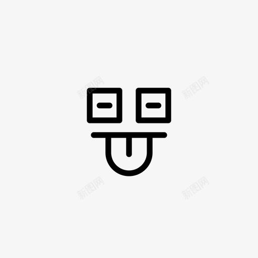表情符号脸傻子图标svg_新图网 https://ixintu.com 傻子 符号 舌头 表情