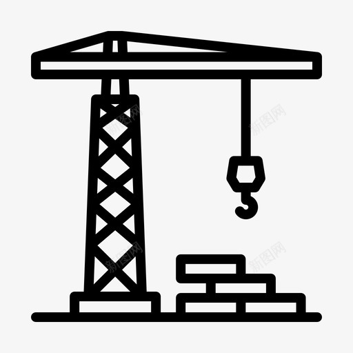 塔式起重机建筑61直线式图标svg_新图网 https://ixintu.com 塔式 建筑 直线式 起重机