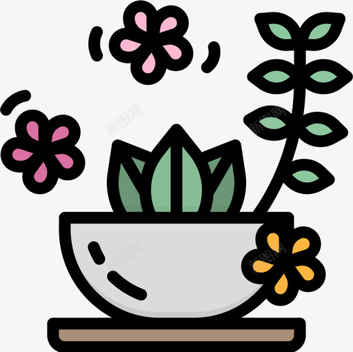 草本植物水疗25线形颜色图标svg_新图网 https://ixintu.com 水疗 线形 草本植物 颜色