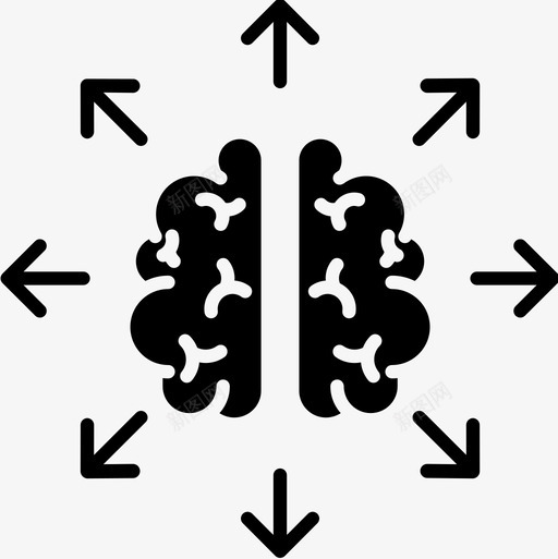 人脑人工智能52字形图标svg_新图网 https://ixintu.com 人工智能 人脑 字形