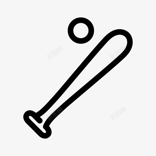 棒球球棒打球图标svg_新图网 https://ixintu.com 打球 棒球 球棒 运动 运动大纲