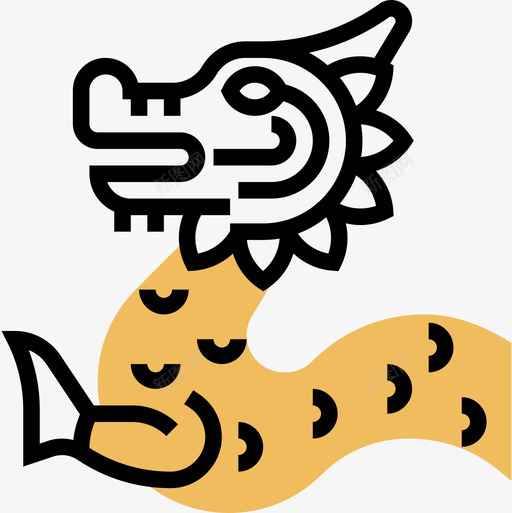 龙年二十五黄影图标svg_新图网 https://ixintu.com 二十五 黄影 龙年
