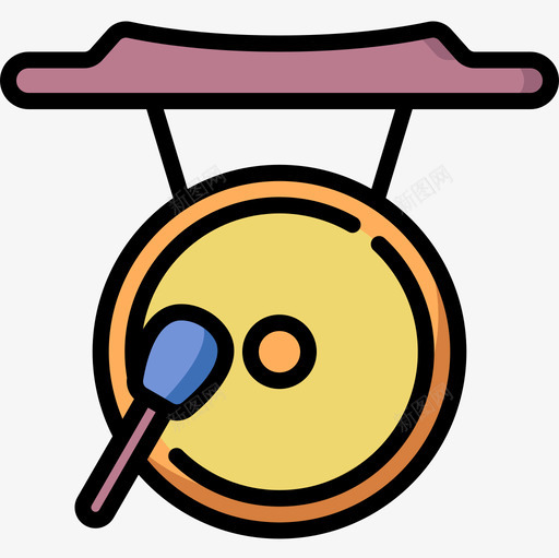 锣音乐多媒体1线颜色图标svg_新图网 https://ixintu.com 多媒体 音乐 颜色