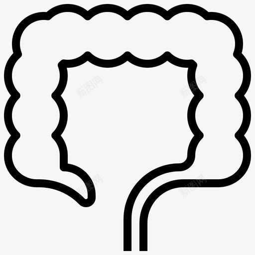 大肠人体解剖学1线状图标svg_新图网 https://ixintu.com 人体 大肠 线状 解剖学