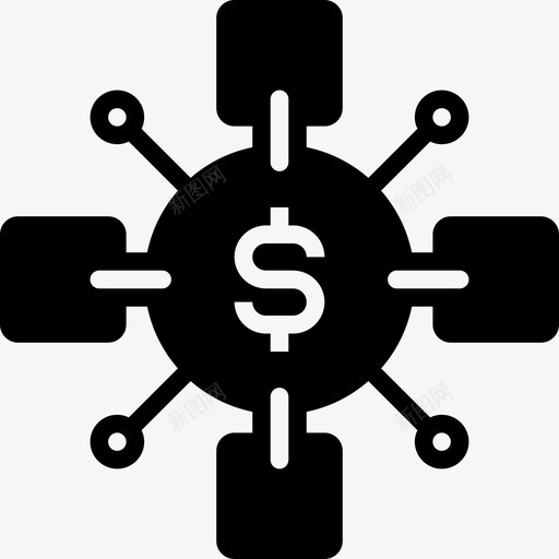 区块链金融科技元素2字形图标svg_新图网 https://ixintu.com 元素 区块 字形 科技 金融