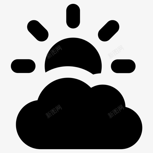 天气预报云早晨图标svg_新图网 https://ixintu.com 云 天气预报 太阳 早晨 阳光