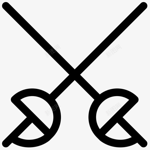 剑战斗击剑图标svg_新图网 https://ixintu.com 体育 军事 击剑 大胆 战斗 线集 花剑