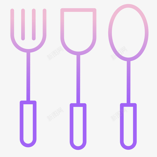 餐具咖啡馆图标2轮廓渐变svg_新图网 https://ixintu.com 咖啡馆 图标 渐变 轮廓 餐具