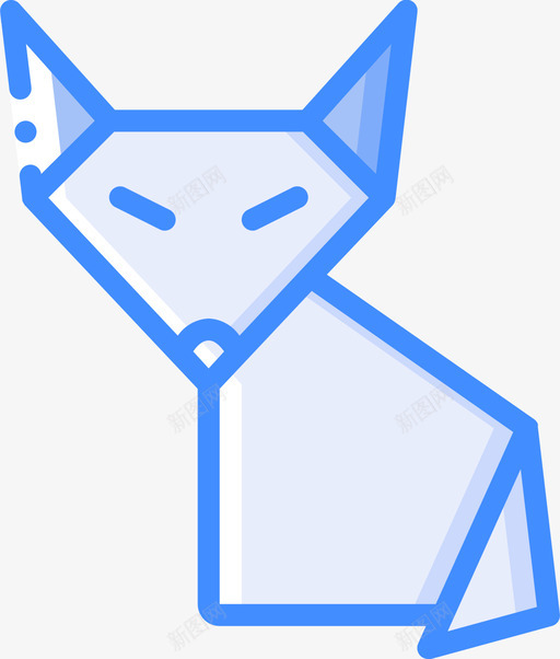 狐狸折纸蓝色图标svg_新图网 https://ixintu.com 折纸 狐狸 蓝色