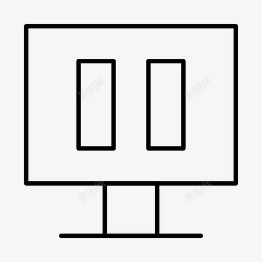 控制桌面暂停图标svg_新图网 https://ixintu.com 控制 播放器 暂停 桌面 电子设备 细线 计算机 设备