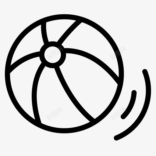 沙滩球第6季直线型图标svg_新图网 https://ixintu.com 沙滩 直线 线型