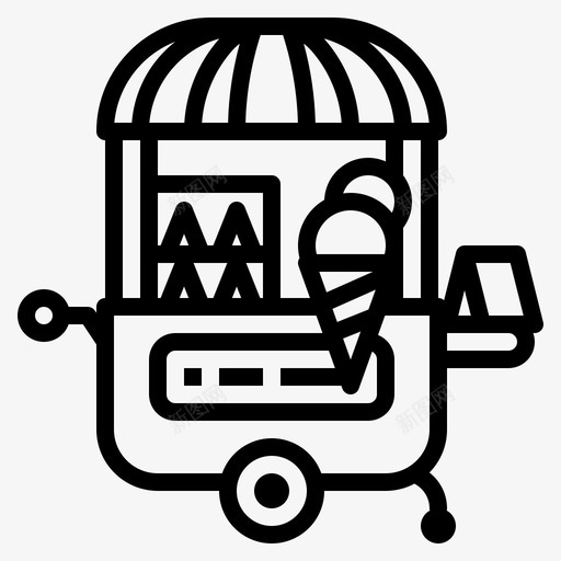 冰淇淋车食品甜品图标svg_新图网 https://ixintu.com 公园 冰淇淋 城市 甜品 轮廓 食品