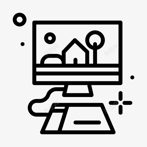 数码绘画工艺美术7线性图标svg_新图网 https://ixintu.com 工艺美术7 数码绘画 线性