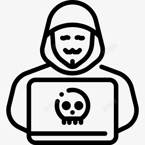 黑客加密货币77线性图标svg_新图网 https://ixintu.com 加密货币77 线性 黑客
