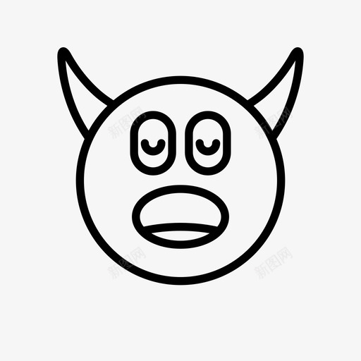 恶魔卡通表情符号图标svg_新图网 https://ixintu.com 1行 卡通 恶魔 符号 表情