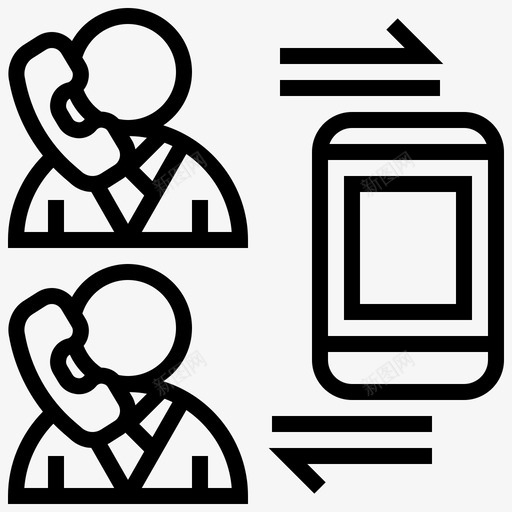 转发呼叫通信图标svg_新图网 https://ixintu.com 呼叫 在线 服务 联系 转发 通信