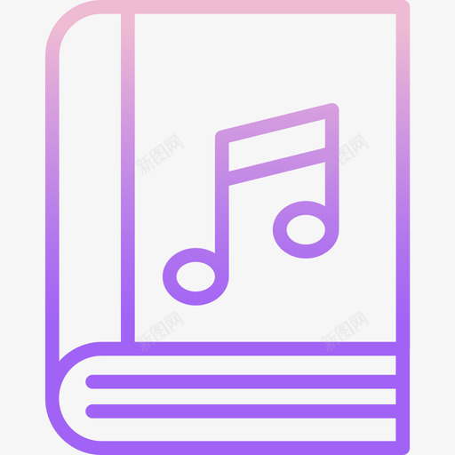 书音乐112轮廓渐变图标svg_新图网 https://ixintu.com 渐变 轮廓 音乐