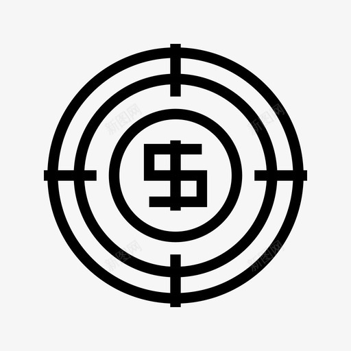 金钱注意力目标图标svg_新图网 https://ixintu.com 注意力 生意 目标 金钱