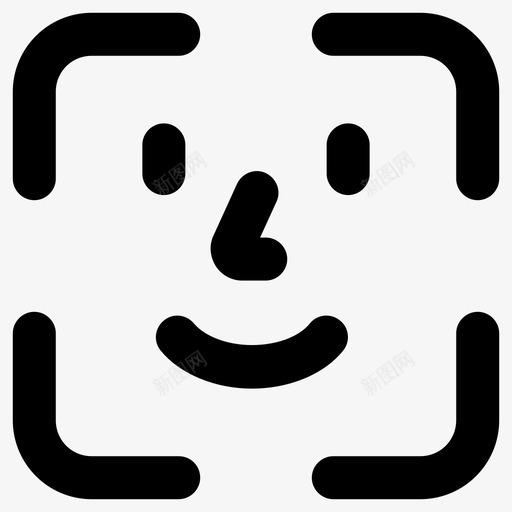 人脸识别身份验证人脸扫描图标svg_新图网 https://ixintu.com 人脸 手机 扫描 解锁 识别 身份 验证