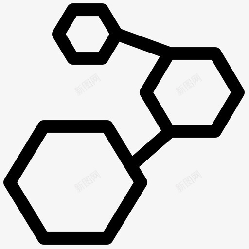 化学环分子图标svg_新图网 https://ixintu.com 分子 加粗 化学 有机 科学 粗线