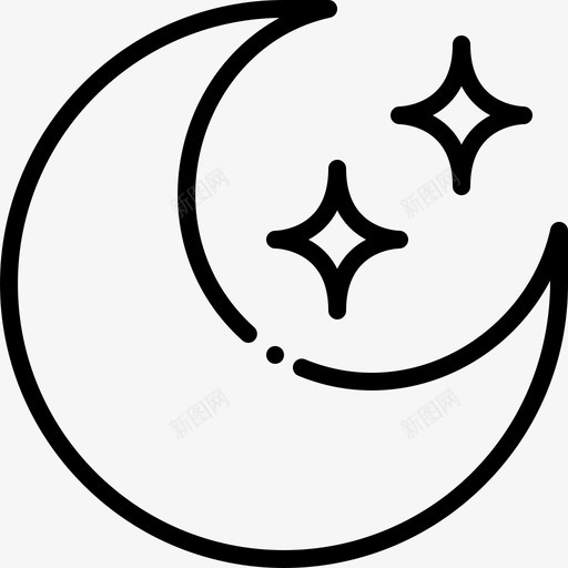 夜晚237号天气直线型图标svg_新图网 https://ixintu.com 237号天气 夜晚 直线型